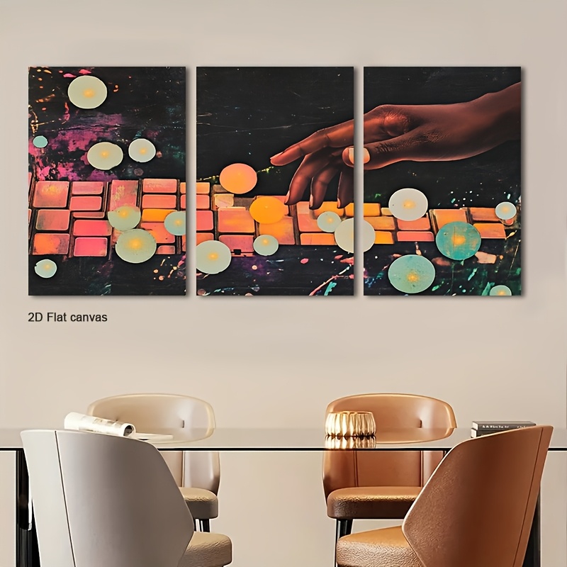 Frameless canvas 3pcs Glow-in- - Canvas Wrap Ready 评论和价格