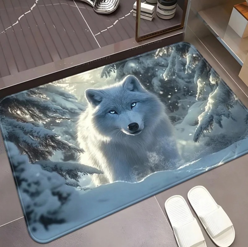 Cool White Wolf Doormat Wildli - Puzzle Blank White 评论和价格